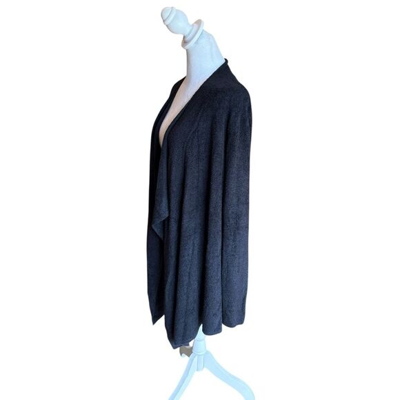 Barefoot Dreams Cozychic Lite Black Draped Open Calypso Cardigan Size S/M - Picture 4 of 7